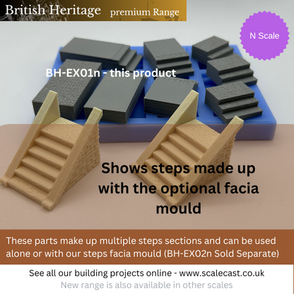 BH-EX01n British Heritage Steps Sections - N Scale