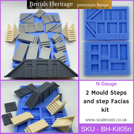 BH-Kit05n British Heritage 2 mould Steps & Facias Sections - N Scale