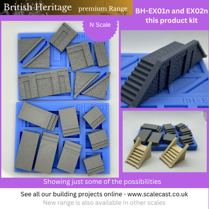 BH-Kit05n British Heritage 2 mould Steps & Facias Sections - N Scale