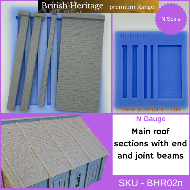 BHR02n British Heritage Main Roof sections & Beams - N Scale