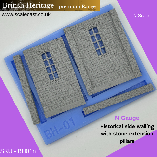 BH01n British Heritage building Sections with Extension pillars - N Gauge