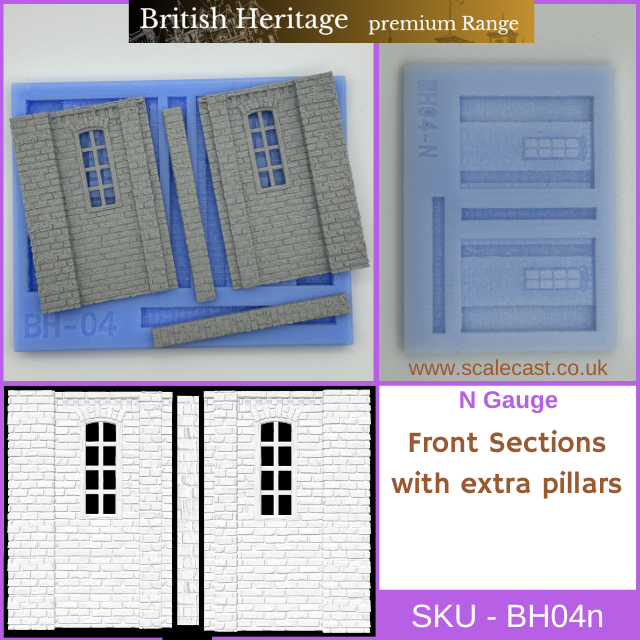 BH04n British Heritage building Front Sections - N Gauge