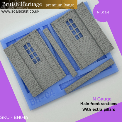 BH04n British Heritage building Front Sections - N Gauge