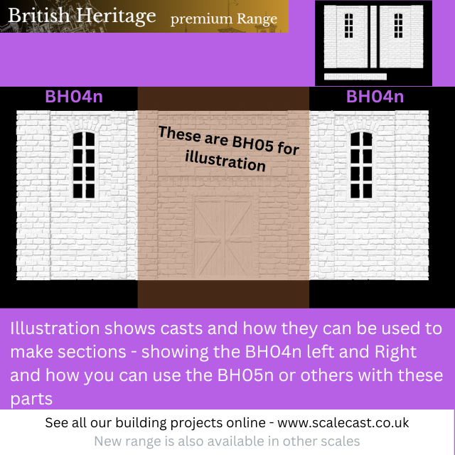 BH04n British Heritage building Front Sections - N Gauge