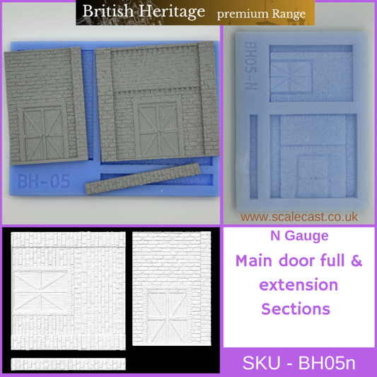 BH05n British Heritage Warehouse Doors Sections - N Gauge