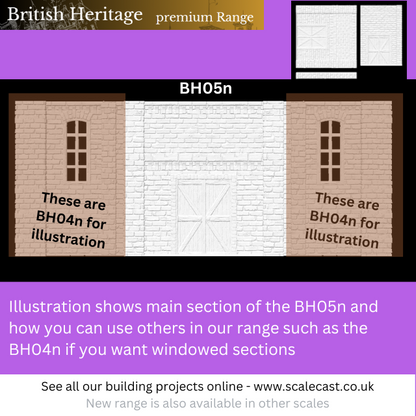 BH05n British Heritage Warehouse Doors Sections - N Gauge