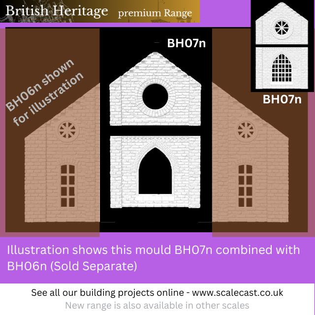 BH07n British Heritage Large Arched windows and Centre Apex - N Gauge