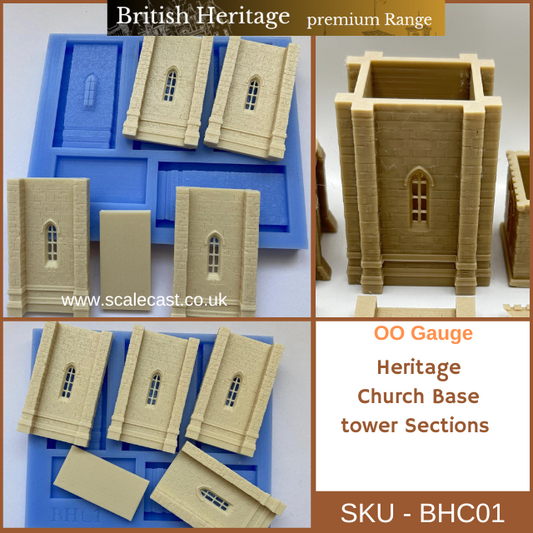 BHC01 Historical Church Base Tower Sections - For model Railways OO Gauge