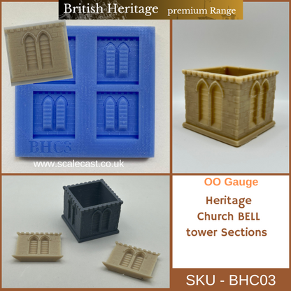 BHC03 Historical Church BELL Tower Sections - For model Railways OO Gauge