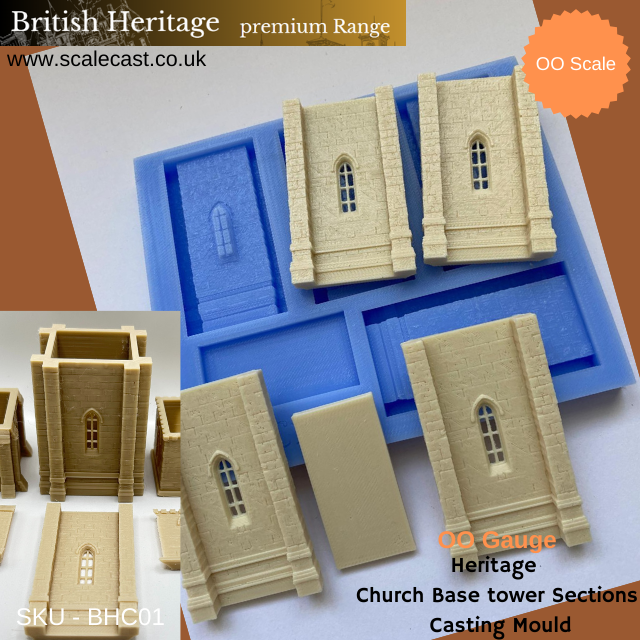 BHC01 Historical Church Base Tower Sections - For model Railways OO Gauge