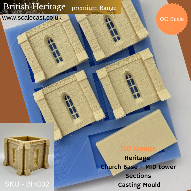 BHC02 Historical Church Mid Tower Sections - For model Railways OO Gauge