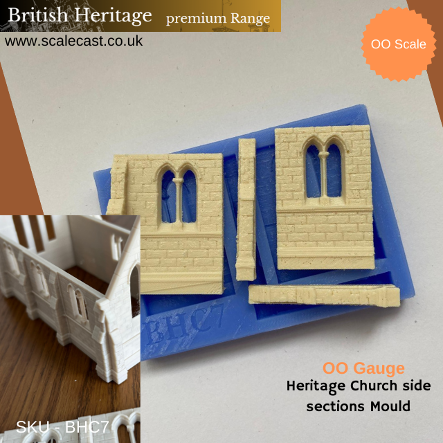 BHC07 Historical Church Side Sections - For model Railways OO Gauge