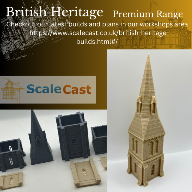 BHC02 Historical Church Mid Tower Sections - For model Railways OO Gauge