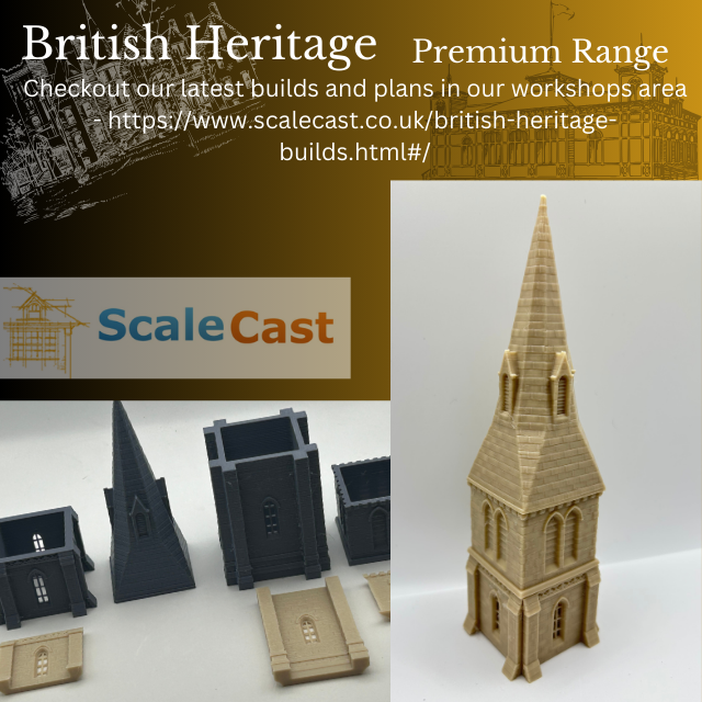 BHC01 Historical Church Base Tower Sections - For model Railways OO Gauge