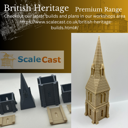 BHC01 Historical Church Base Tower Sections - For model Railways OO Gauge