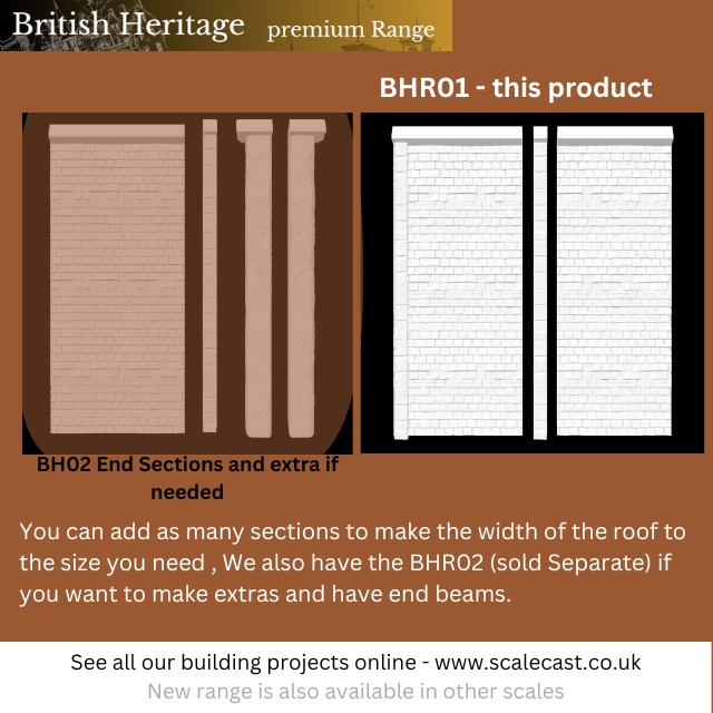 BHR01 British Heritage  Roof sections & extension sections Beams - OO Scale