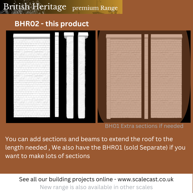 BHR02 British Heritage Main Roof sections & Beams - OO Scale