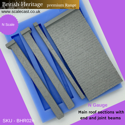 BHR02n British Heritage Main Roof sections & Beams - N Scale