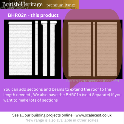 BHR02n British Heritage Main Roof sections & Beams - N Scale