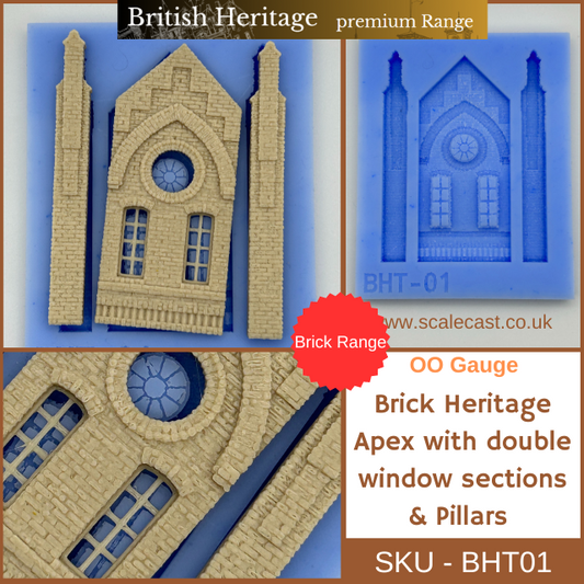 BHT01 - Brick Heritage Apex with double window sections & Pillars