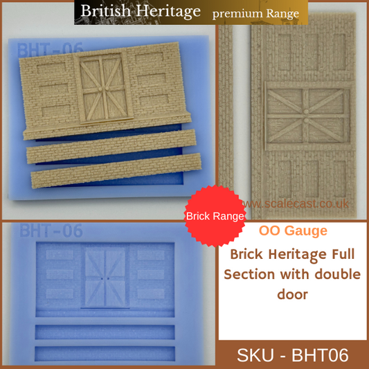 BHT06 Brick Heritage full base section with double doors sections - OO Scale