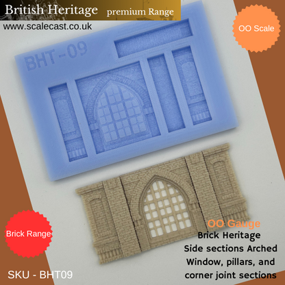 BHT09 Brick Heritage Side sections Arched Window, pillars, and corner joint sections