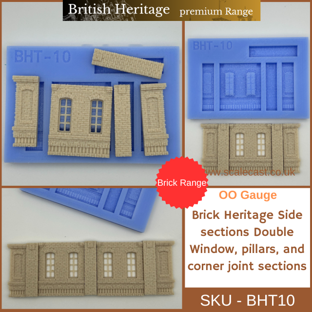 BHT10 Brick Heritage Side sections Double Window, pillars, and corner joint sections