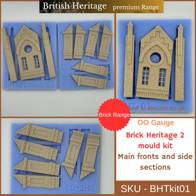 BHTkit01 Brick Heritage - 2 Mould kit for OO Scale Model railway buildings