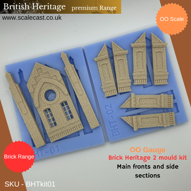 BHTkit01 Brick Heritage - 2 Mould kit for OO Scale Model railway buildings