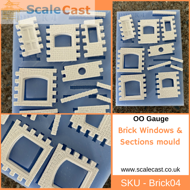 Model Railway Brick windows and extra sections - BRICK04