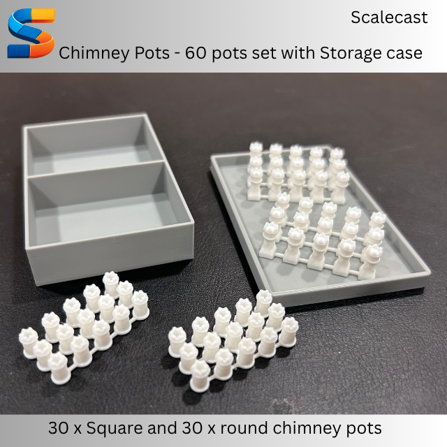 Model Railway Chimney Kit 30 Round and 30 Square Kit  - KT001