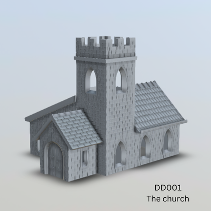 Town Church - 3D Printable Digital download - DD001