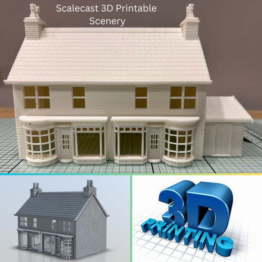 Victorian Shops Brick double building - 3D printable digital download - DD011