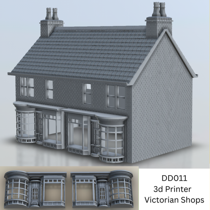 Victorian Shops Brick double building - 3D printable digital download - DD011