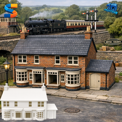 Victorian Shops Brick double building - 3D printable digital download - DD011