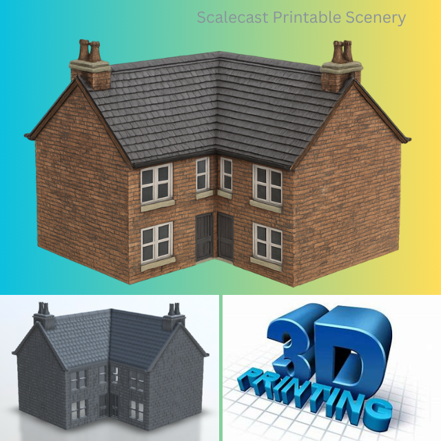 Corner Houses - 3D printable digital download - DD014