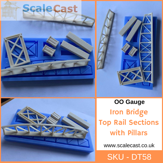 Iron Bridge Top Rail & Pillars DT58 for Railway Scenery OO Gauge NEW Release