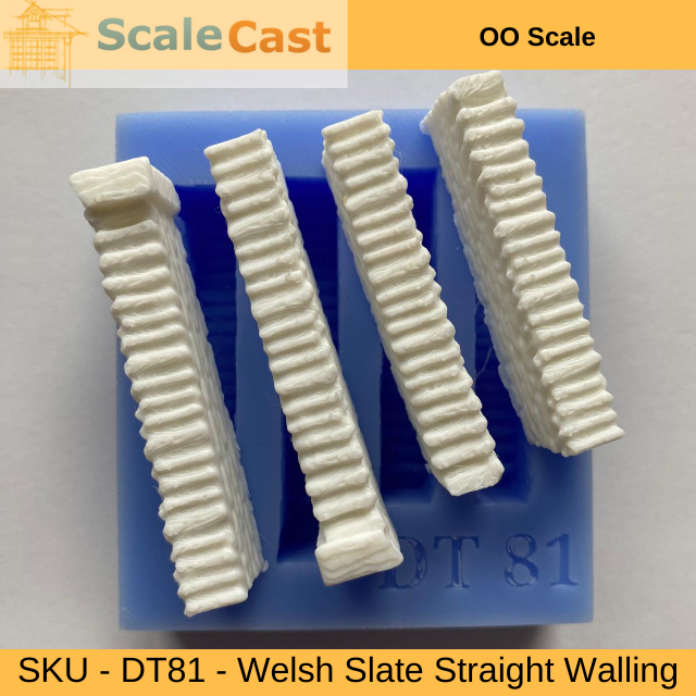 DT81 Welsh Slate style walling Straight Sections Mould For Model Railways