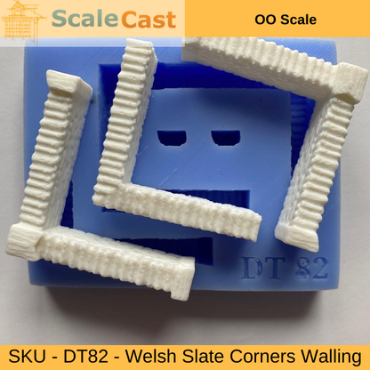 DT82 Welsh Slate style walling Corner Sections Mould For Model Railway