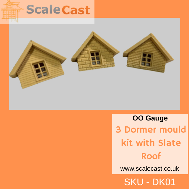 Model Railway Dormer Casting Kit - 3 Mould set - OO Scale