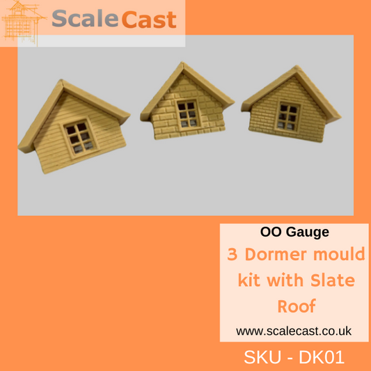 Model Railway Dormer Casting Kit - 3 Mould set - OO Scale