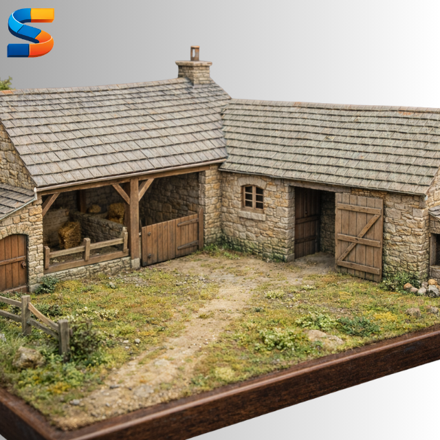 The Farm Yard Cattle Byre 3d Printable Model F004