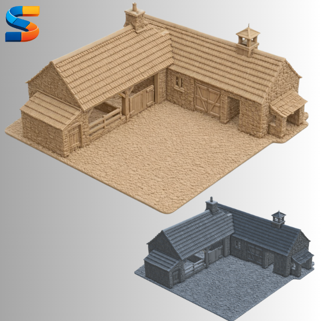 The Farm Yard Cattle Byre 3d Printable Model F004