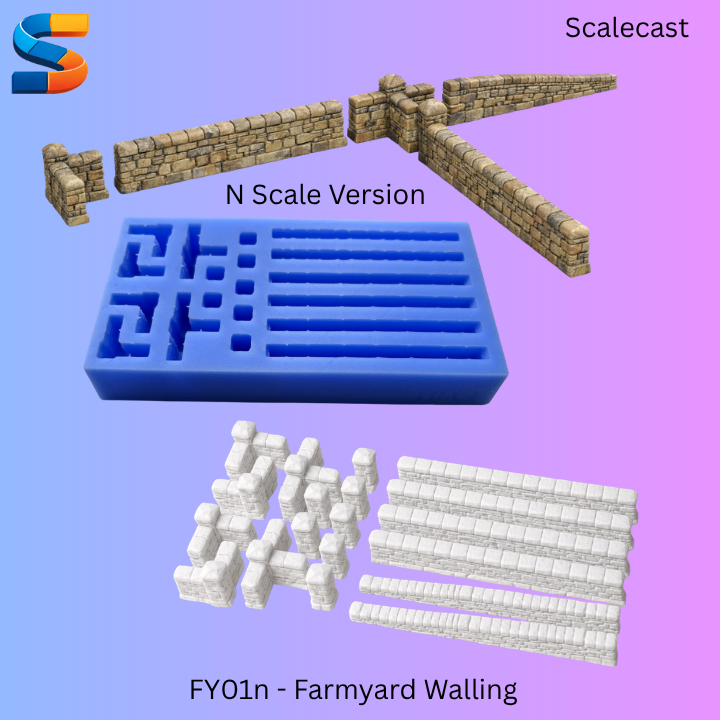 Farmyard Walling casting Mould - FY01n - N Scale