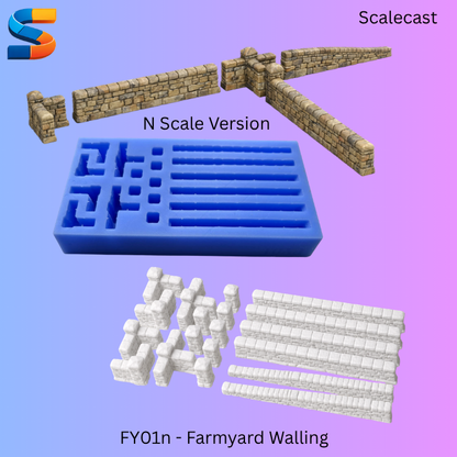 Farmyard Walling casting Mould - FY01n - N Scale