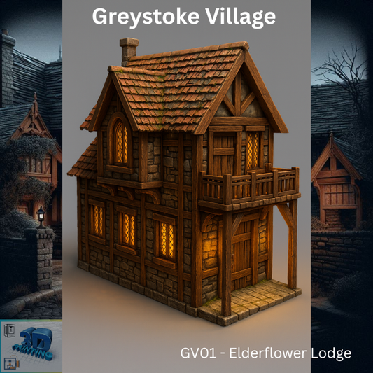 Greystoke - Elderflower Lodge GV01 printable model 28mm and HO/OO scale