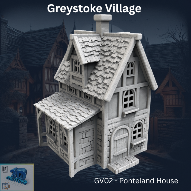 Greystoke - Ponteland House GV02 printable model 28mm and HO/OO scale
