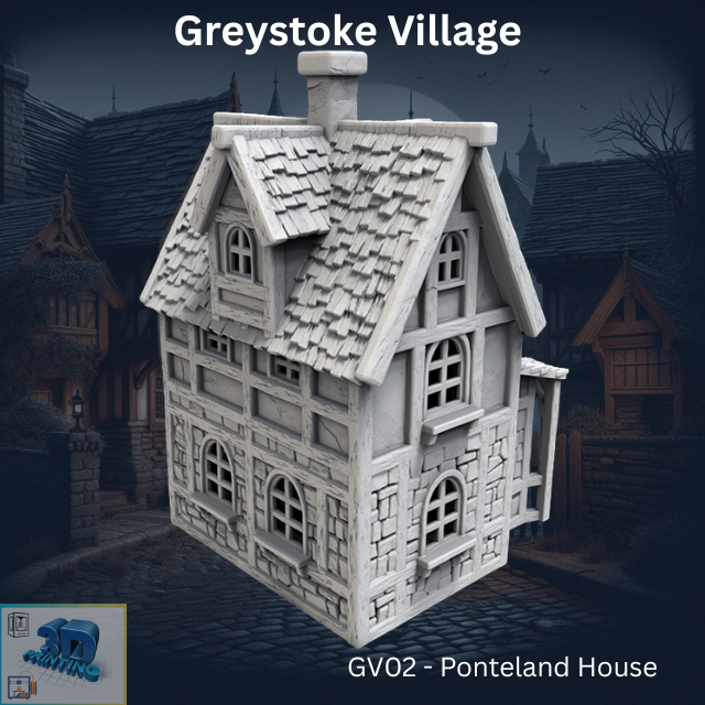 Greystoke - Ponteland House GV02 printable model 28mm and HO/OO scale