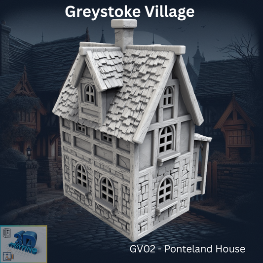 Greystoke - Ponteland House GV02 printable model 28mm and HO/OO scale