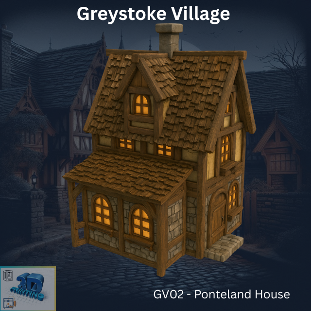 Greystoke - Ponteland House GV02 printable model 28mm and HO/OO scale